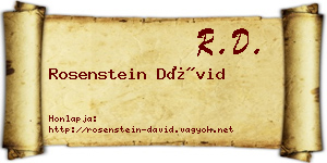 Rosenstein Dávid névjegykártya