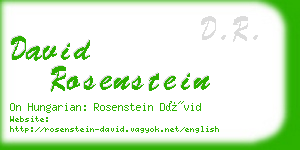 david rosenstein business card
